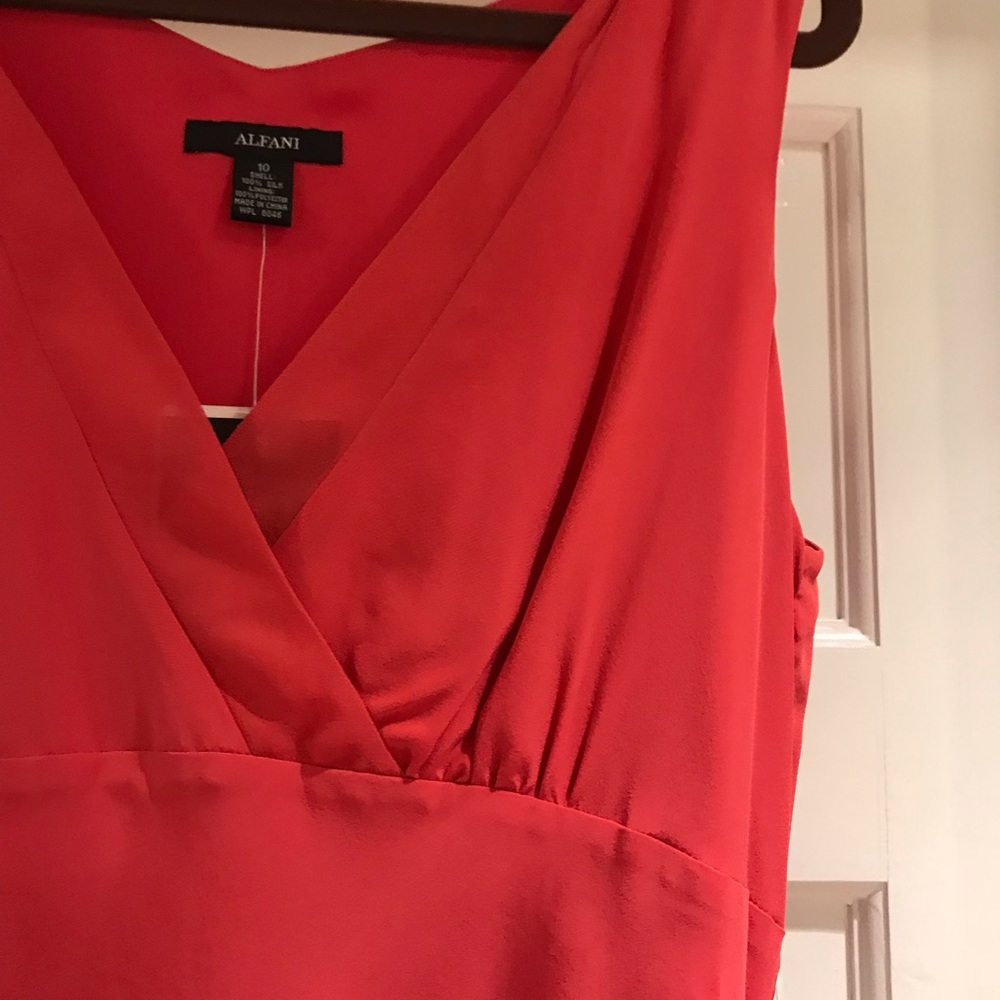 Silk coral Alfani dress size 10 - Picture 7 of 7